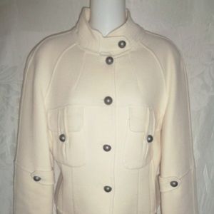 Chic FENDI Ivory Stretch Wool Cropped Jacket 42 6